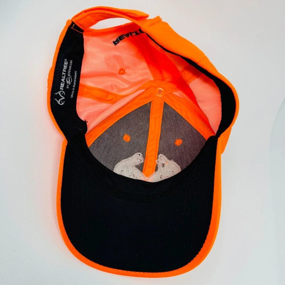 Realtree Blaze Orange Hunting Hat‎ Adjustable Hook and Loop Antler Logo Cap
